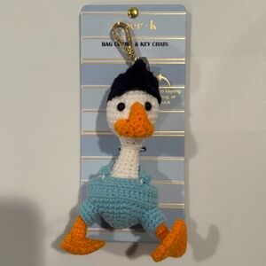 Piper K very cute crochet duck keychain bag charm / NEW with tags and packaging